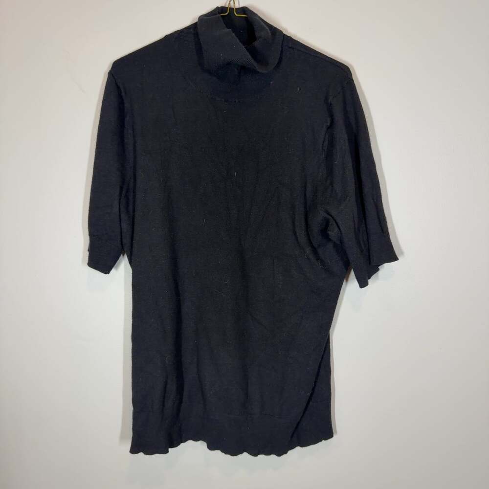 Torrid Black Short Sleeve Mock Neck Sweater Plus Size 1 Pullover Knit